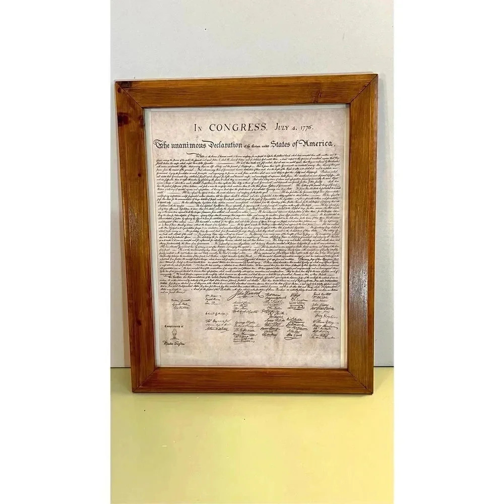 Unanimous Declaration Of The Thirteen United States Of America Framed History Ar